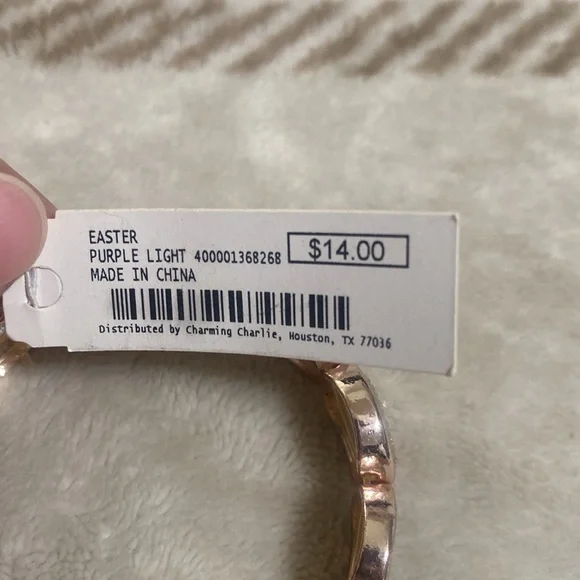 NWT Charming Charlie Easter Purple Light Bracelet - Picture 5 of 5